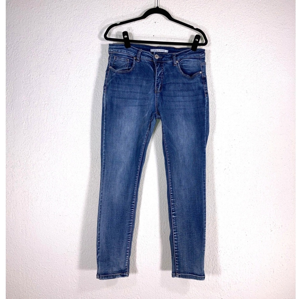 9th & Main Womens Jeans Size 16 Medium Wash Blue Stretch Denim Flap Pocket